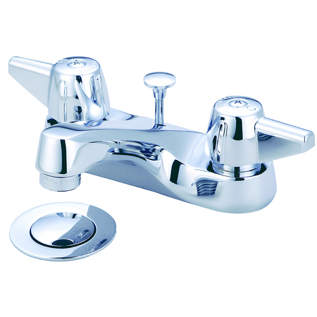 CENTRAL BRASS Two Handle Bathroom Faucet, NPSM, Centerset, Polished Chrome, Spout Reach: 3.63" 1137-DA